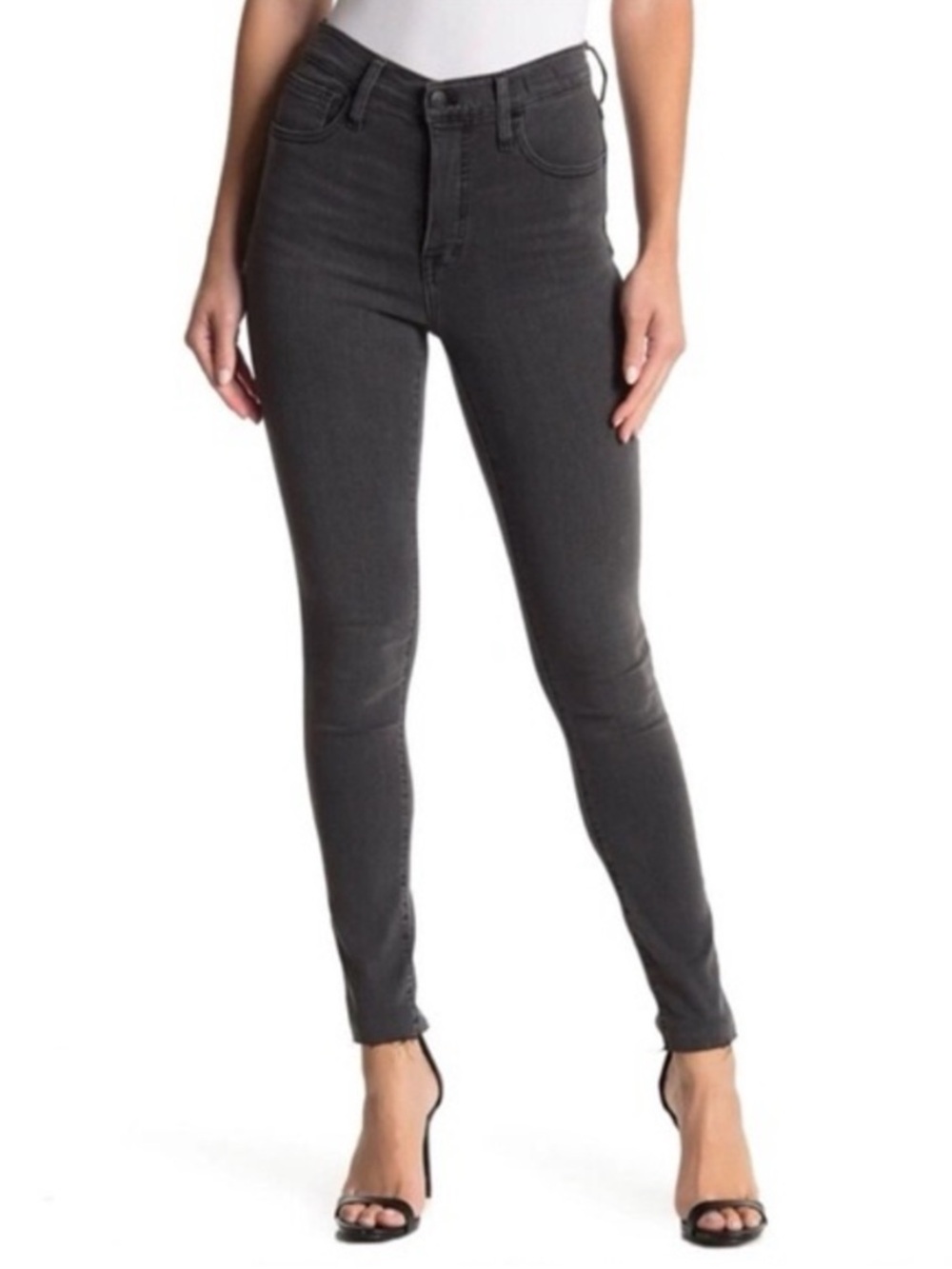 Madewell High-Rise Charcoal Skinny Jeans